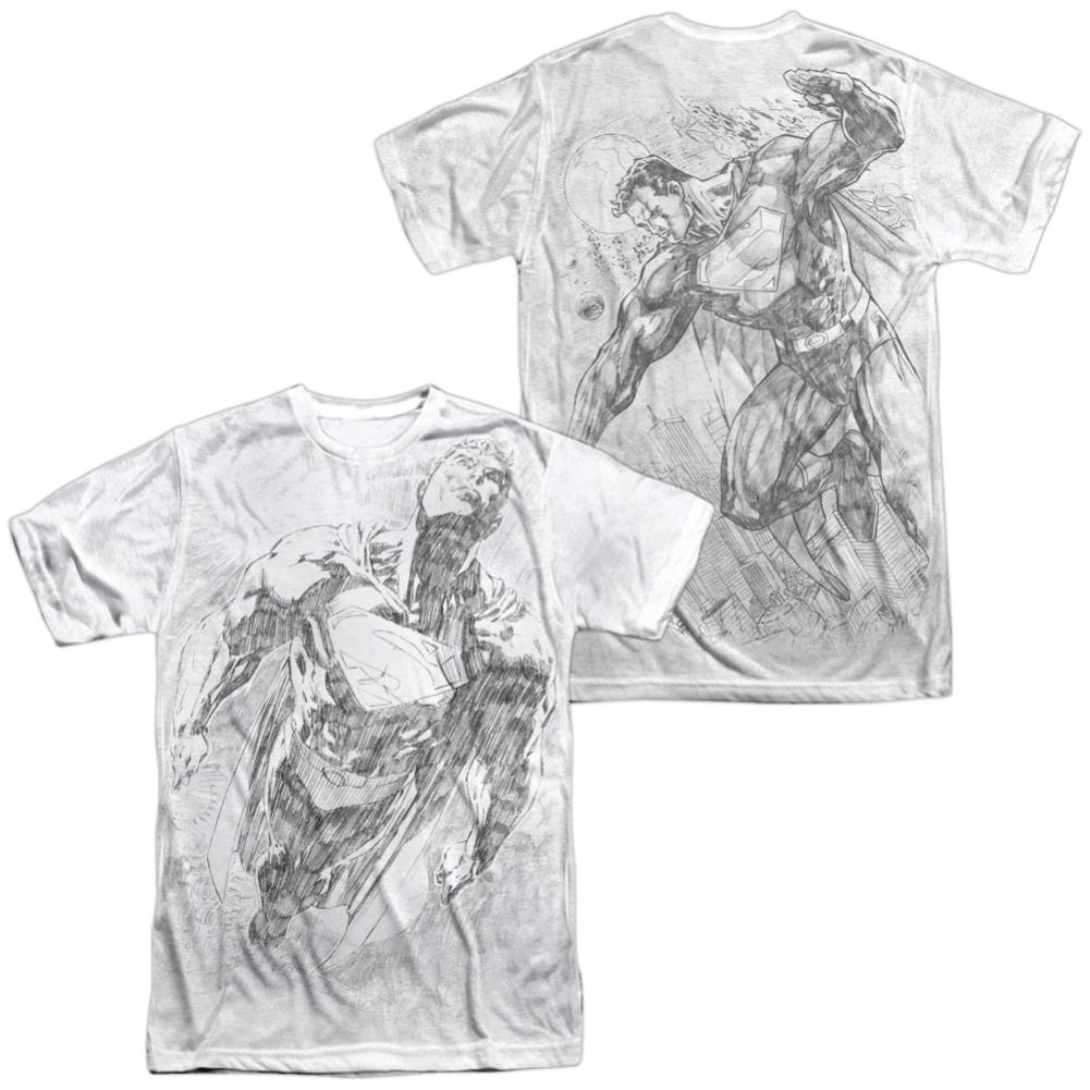 Superman Exploding Space Sketch Men's Regular Fit Polyester SS T