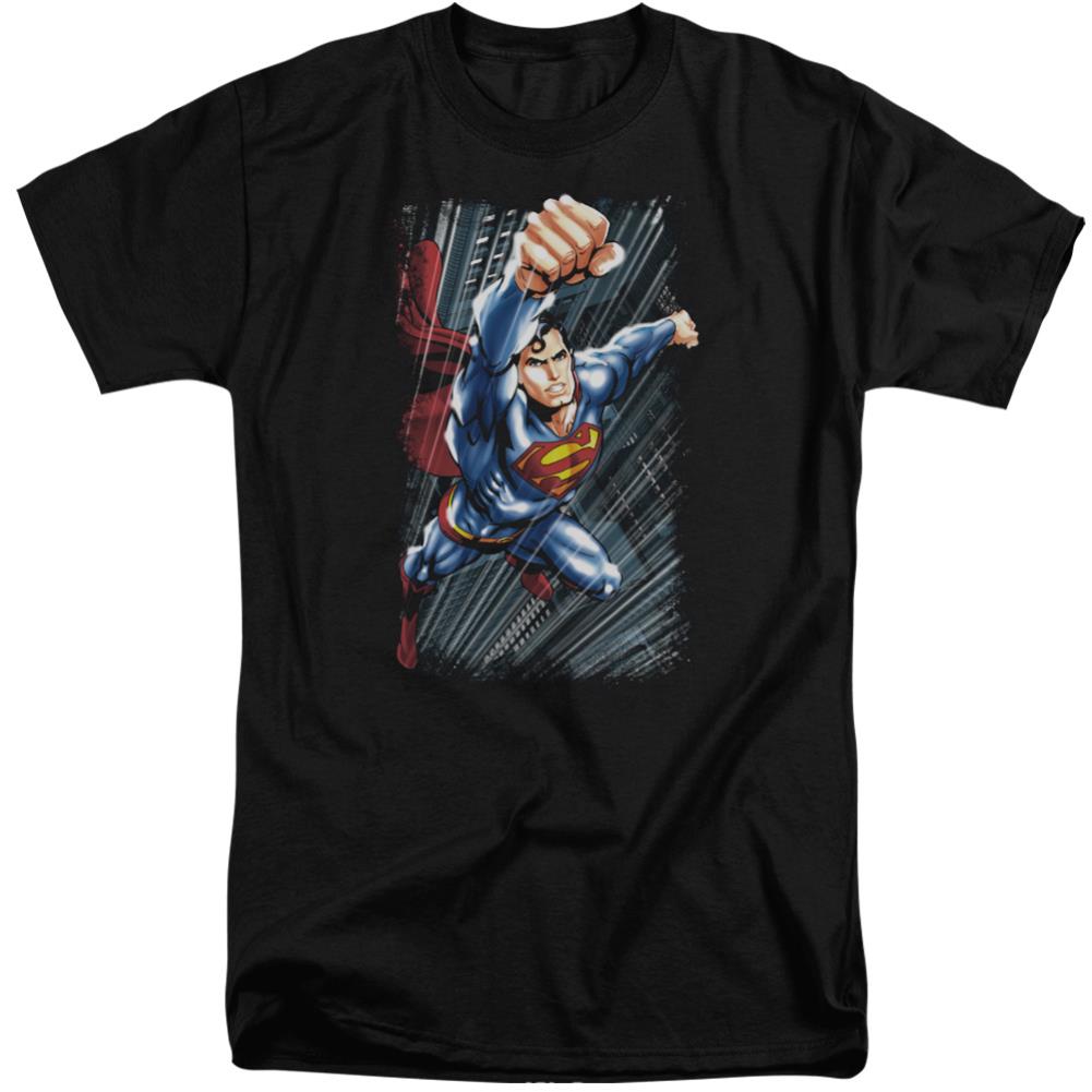 Superman Faster Than Men's 18/1 Tall Cotton SS T
