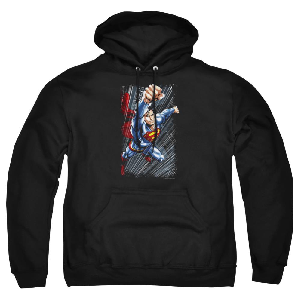 Superman Faster Than Men's Pull-Over 75 25 Poly Hoodie