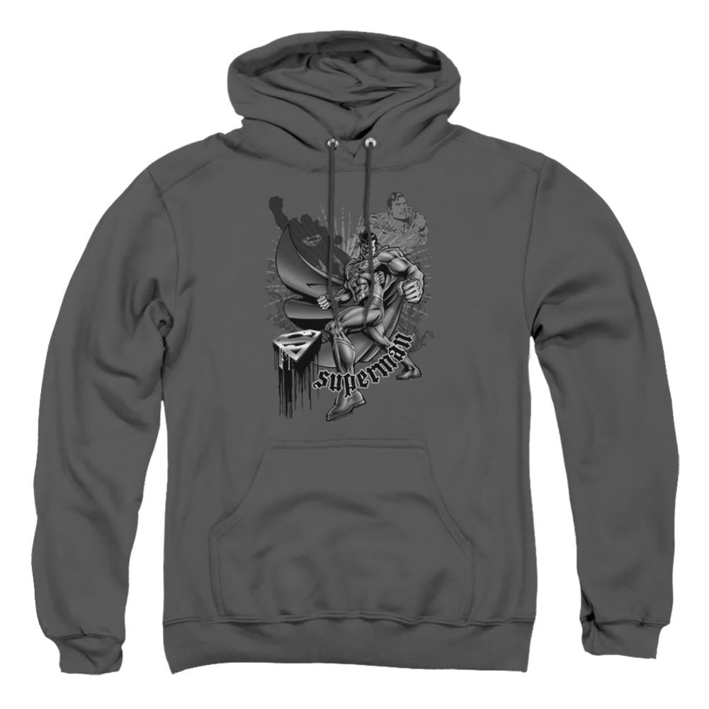 Superman Fight And Flight Men's Pull-Over 75 25 Poly Hoodie