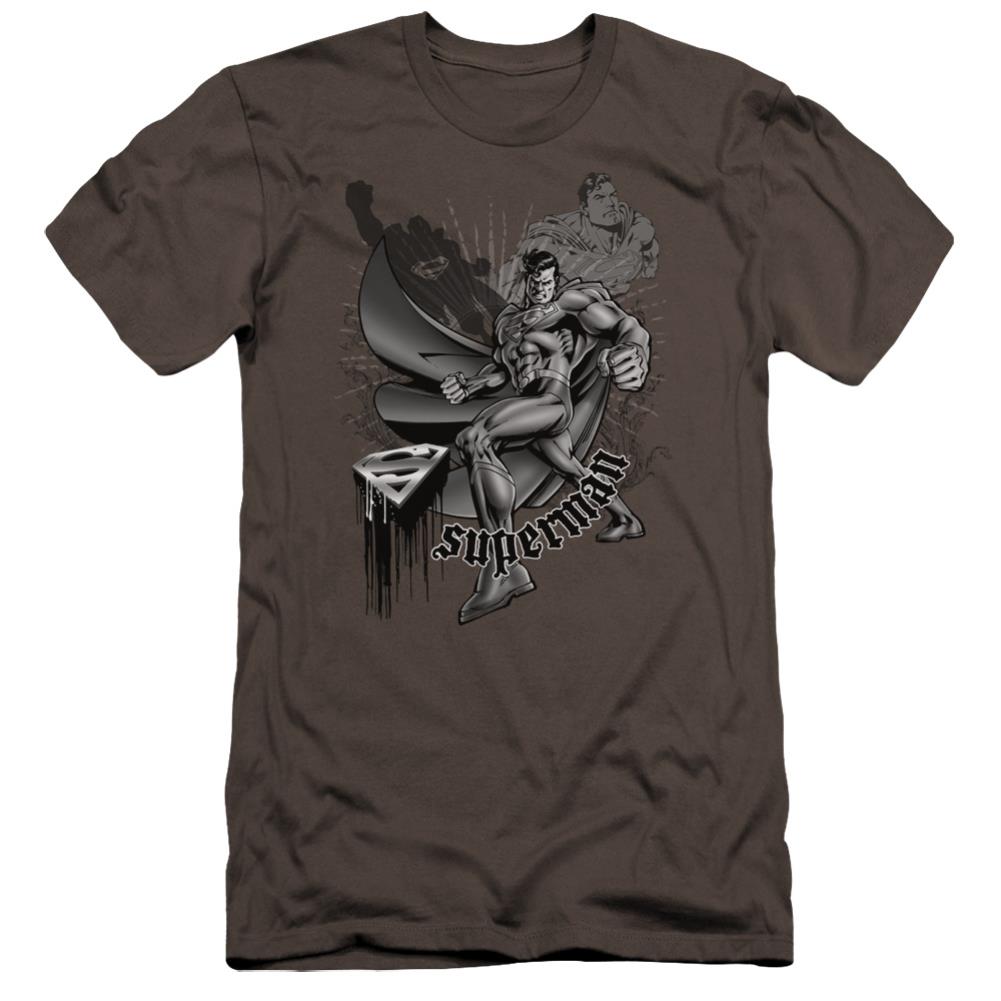 Superman Fight And Flight Men's Ultra-Soft 30/1 Cotton Slim SS T