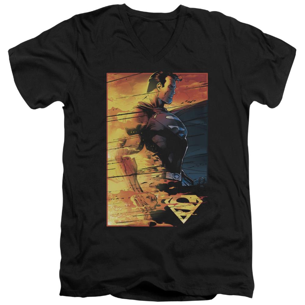 Superman Fireproof Men's 30/1 Cotton Slim V-Neck T
