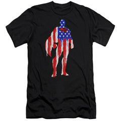 Superman Flag Silhouette Men's Ultra-Soft 30/1 Cotton Slim SS T