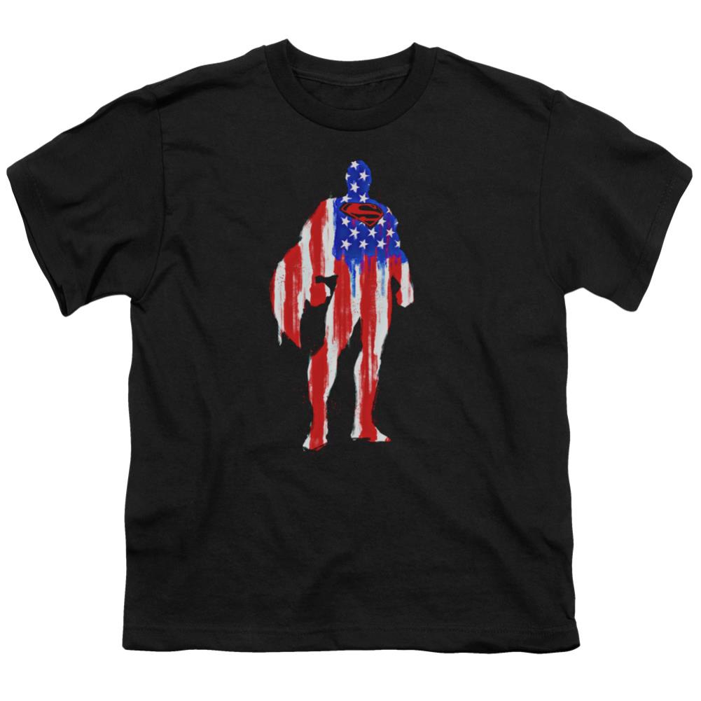Superman Flag Silhouette Youth 18/1 100% Cotton SS T