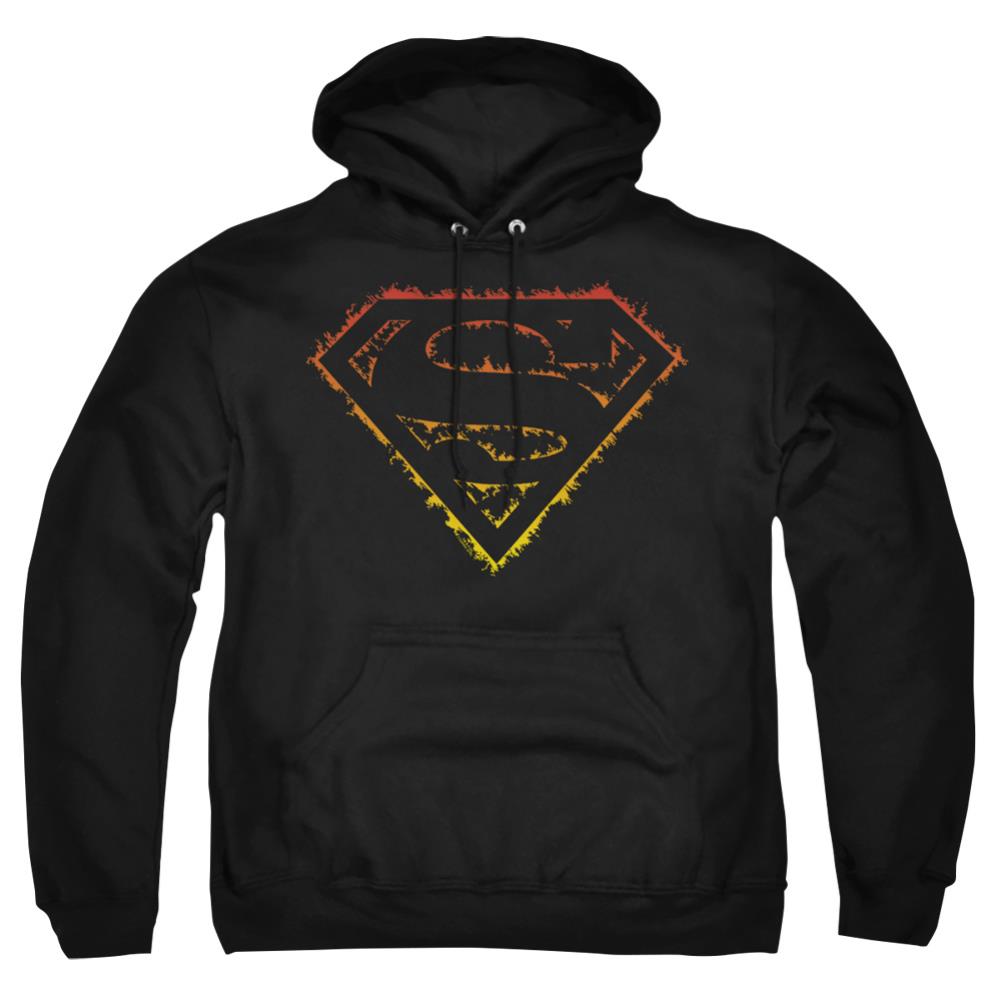 Superman Flame Outlined Logo Men's Pull-Over 75 25 Poly Hoodie