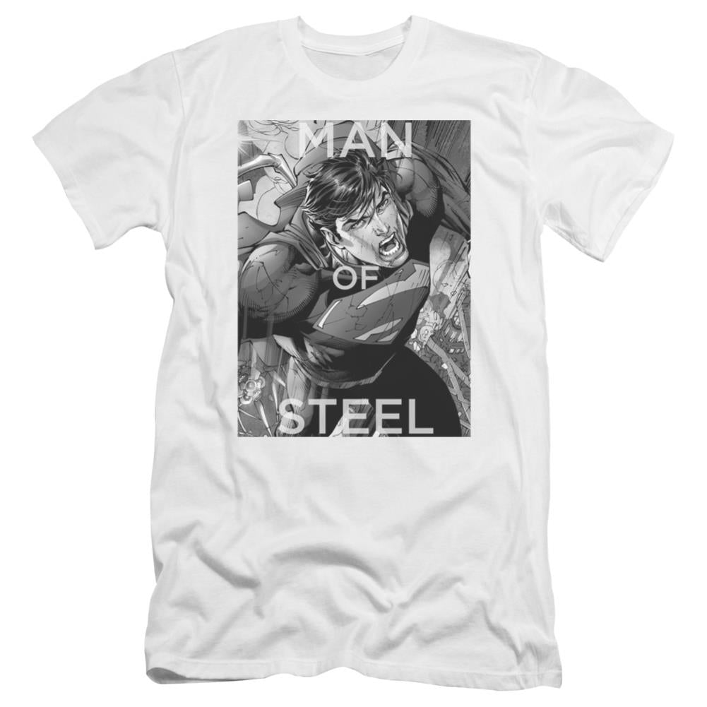Superman Flight Of Steel Men's Ultra-Soft 30/1 Cotton Slim SS T