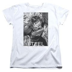 Superman Flight Of Steel Women's 18/1 Cotton SS T