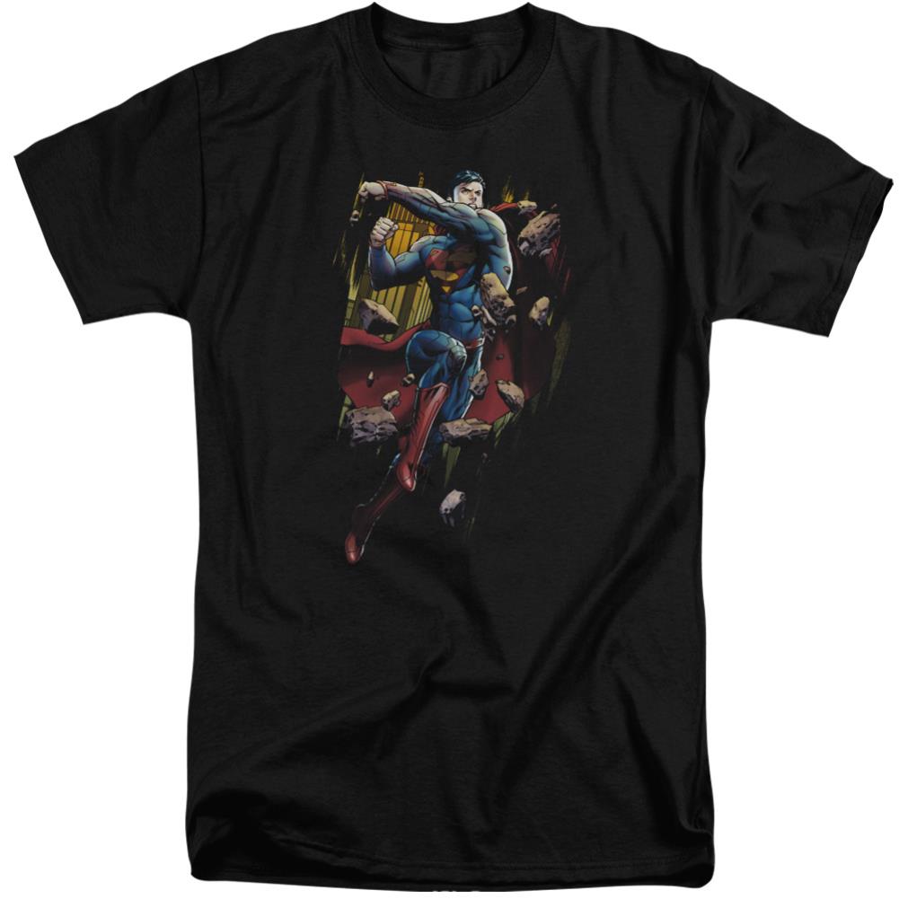 Superman Flying Determination Men's 18/1 Tall Cotton SS T