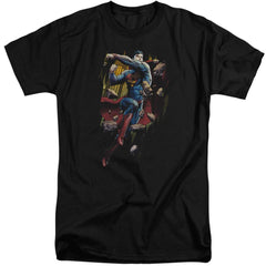 Superman Flying Determination Men's 18/1 Tall Cotton SS T
