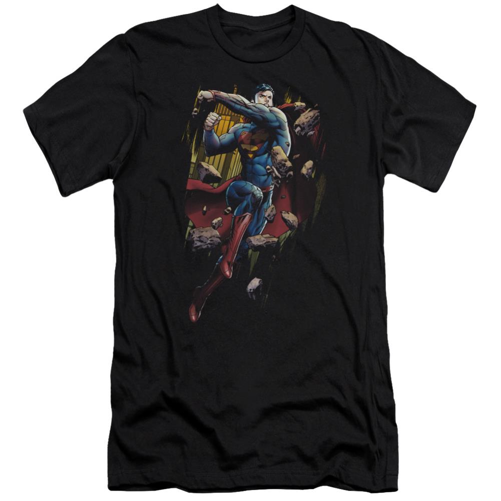 Superman Flying Determination Men's Ultra-Soft 30/1 Cotton Slim SS T
