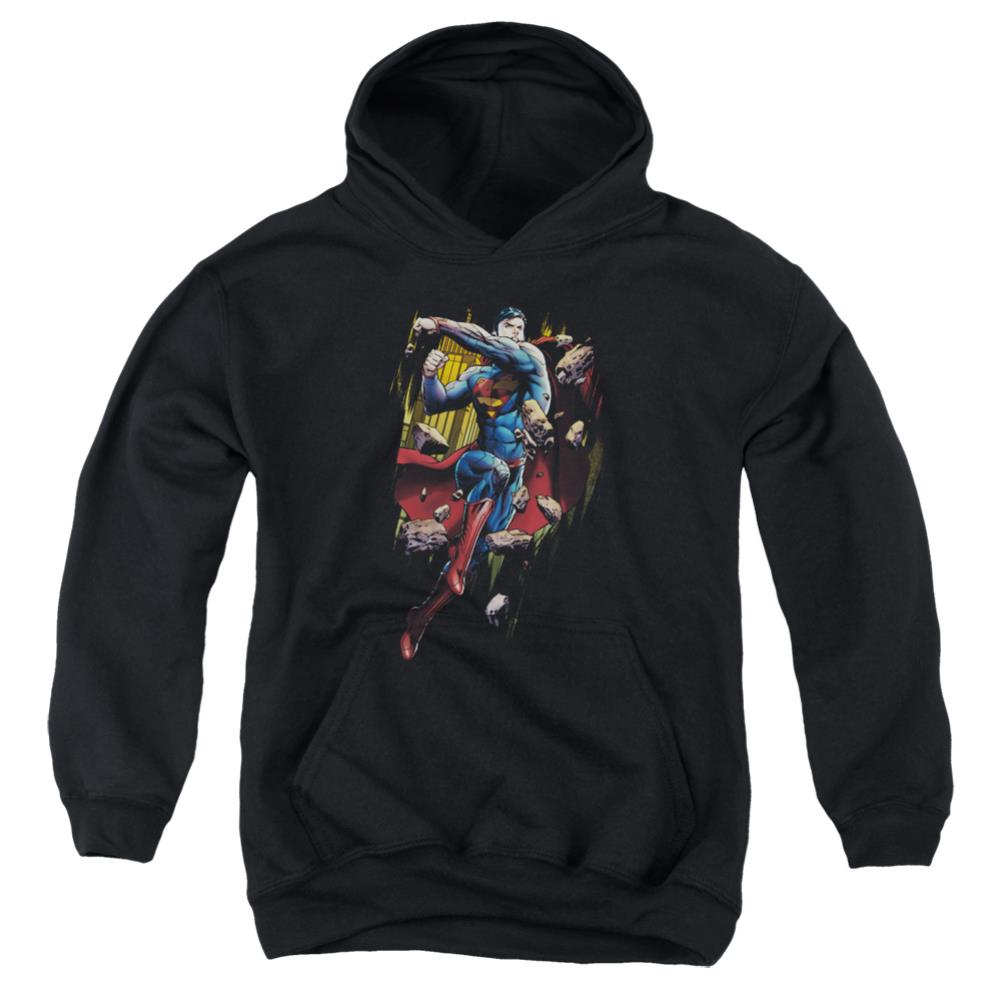Superman Flying Determination Youth Cotton Poly Pull-Over Hoodie