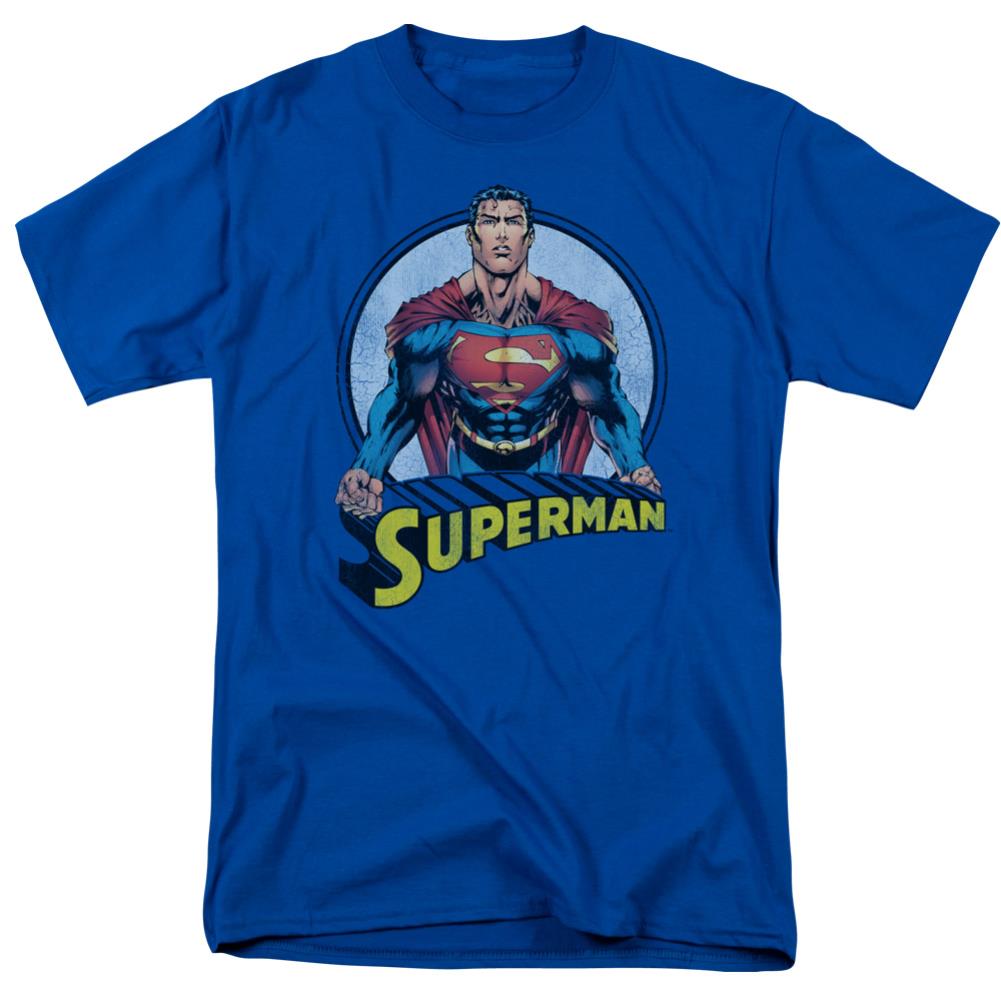 Superman Flying High Again Men's 18/1 Cotton SS T