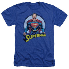 Superman Flying High Again Men's 30/1 Heather 60 40 Poly SS T