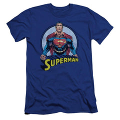 Superman Flying High Again Men's Ultra-Soft 30/1 Cotton Slim SS T