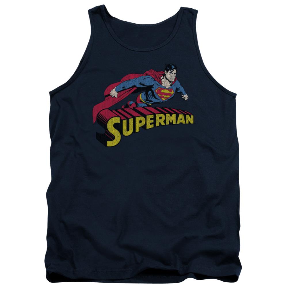 Superman Flying Over Men's 18/1 Cotton Tank Top
