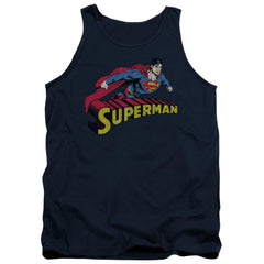 Superman Flying Over Men's 18/1 Cotton Tank Top