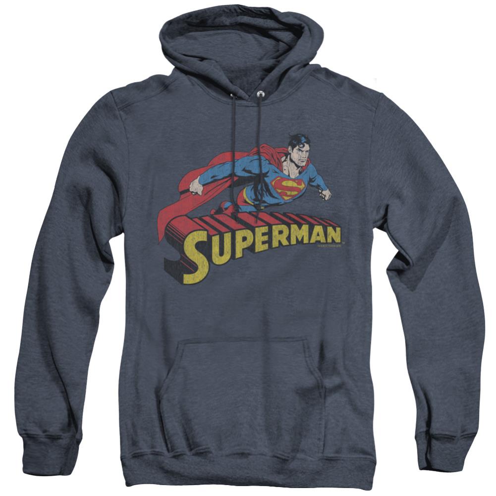 Superman Flying Over Men's Pull-Over Hoodie