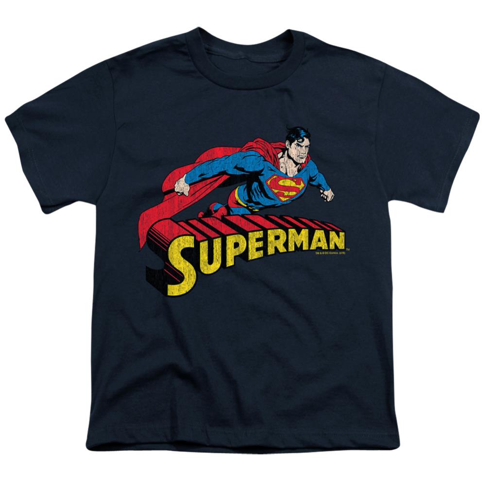 Superman Flying Over Youth 18/1 100% Cotton SS T