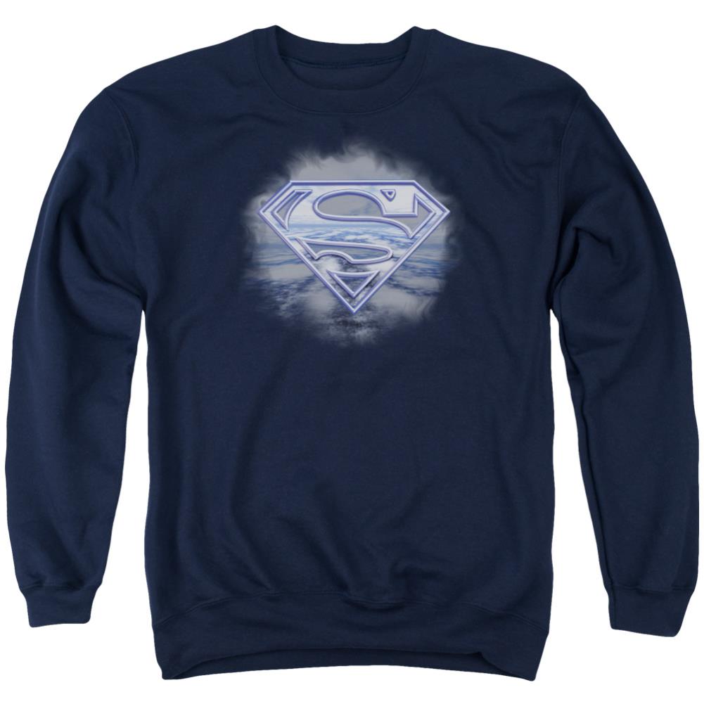 Superman Freedom Of Flight Men's Crewneck 50 50 Poly LS T