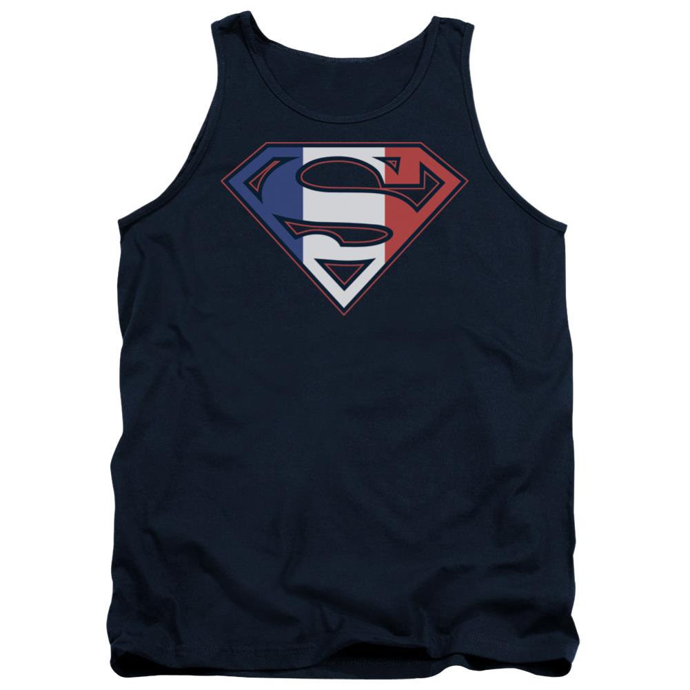 Superman French Shield Men's 18/1 Cotton Tank Top