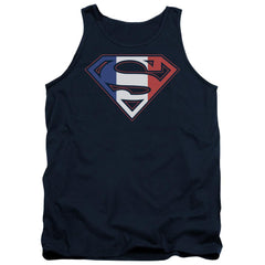 Superman French Shield Men's 18/1 Cotton Tank Top