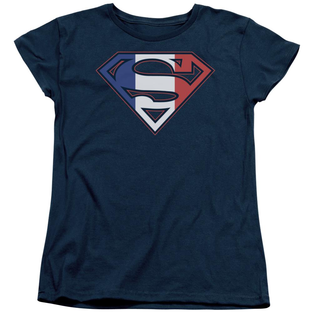 Superman French Shield Women's 18/1 Cotton SS T