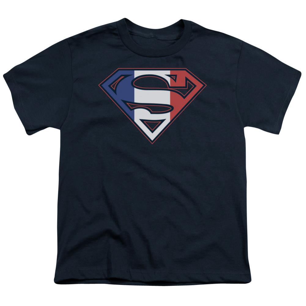 Superman French Shield Youth 18/1 100% Cotton SS T