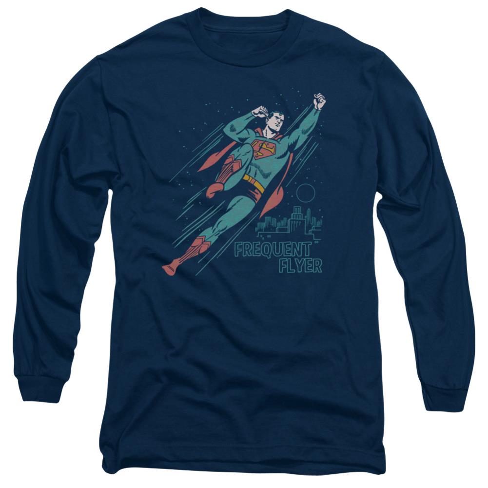 Superman Frequent Flyer Men's 18/1 Cotton LS T