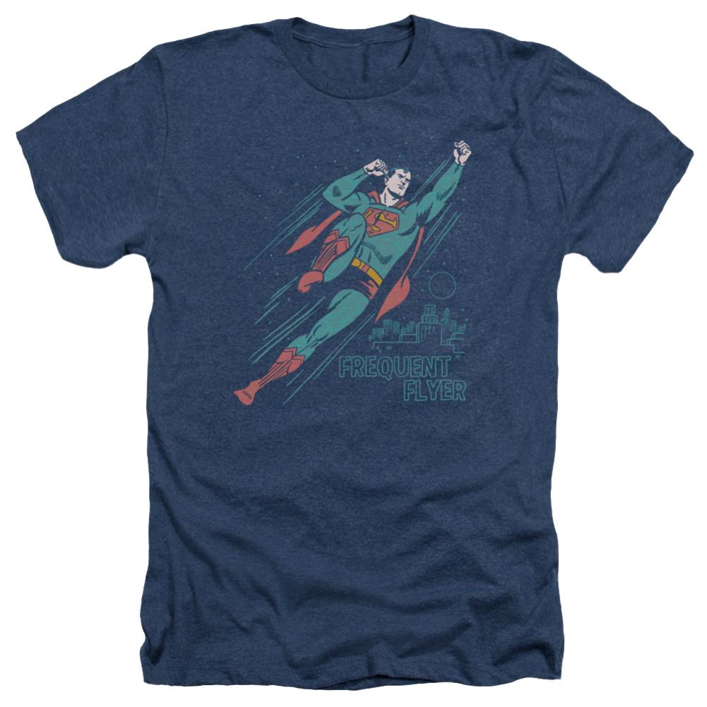 Superman Frequent Flyer Men's 30/1 Heather 60 40 Poly SS T