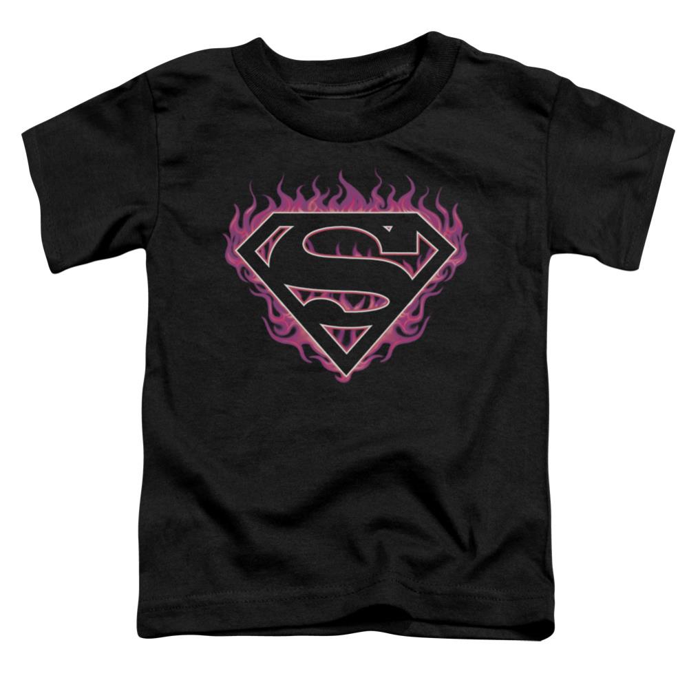 Superman Fuchsia Flames Toddler 18/1 Cotton SS T