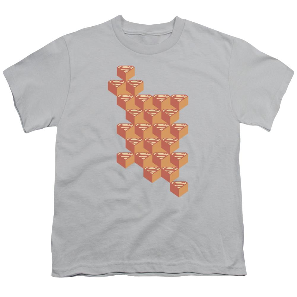Superman Geo Blocks Youth 18/1 100% Cotton SS T