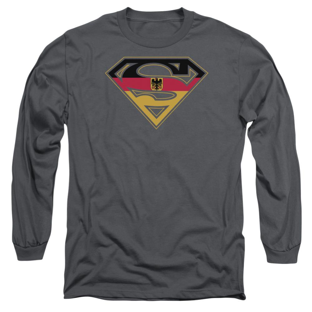 Superman German Shield Men's 18/1 Cotton LS T