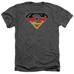 Superman German Shield Men's 30/1 Heather 60 40 Poly SS T