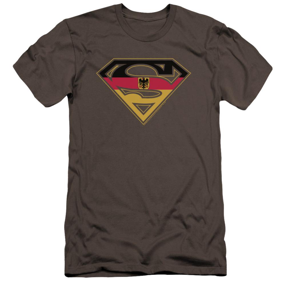 Superman German Shield Men's Ultra-Soft 30/1 Cotton Slim SS T