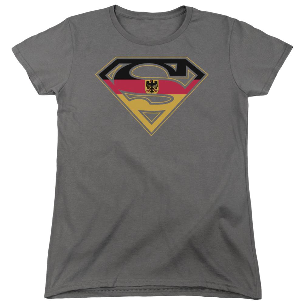 Superman German Shield Women's 18/1 Cotton SS T