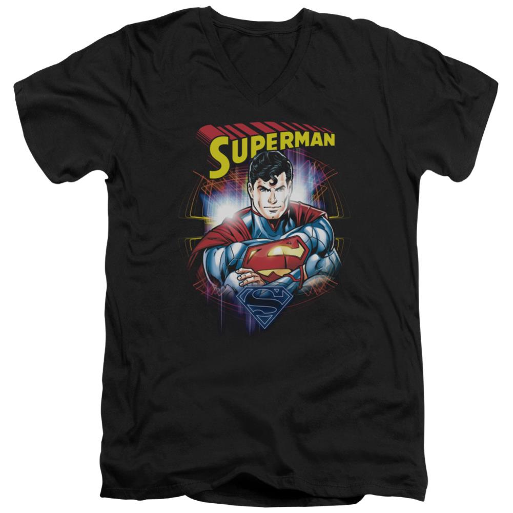 Superman Glam Men's 30/1 Cotton Slim V-Neck T