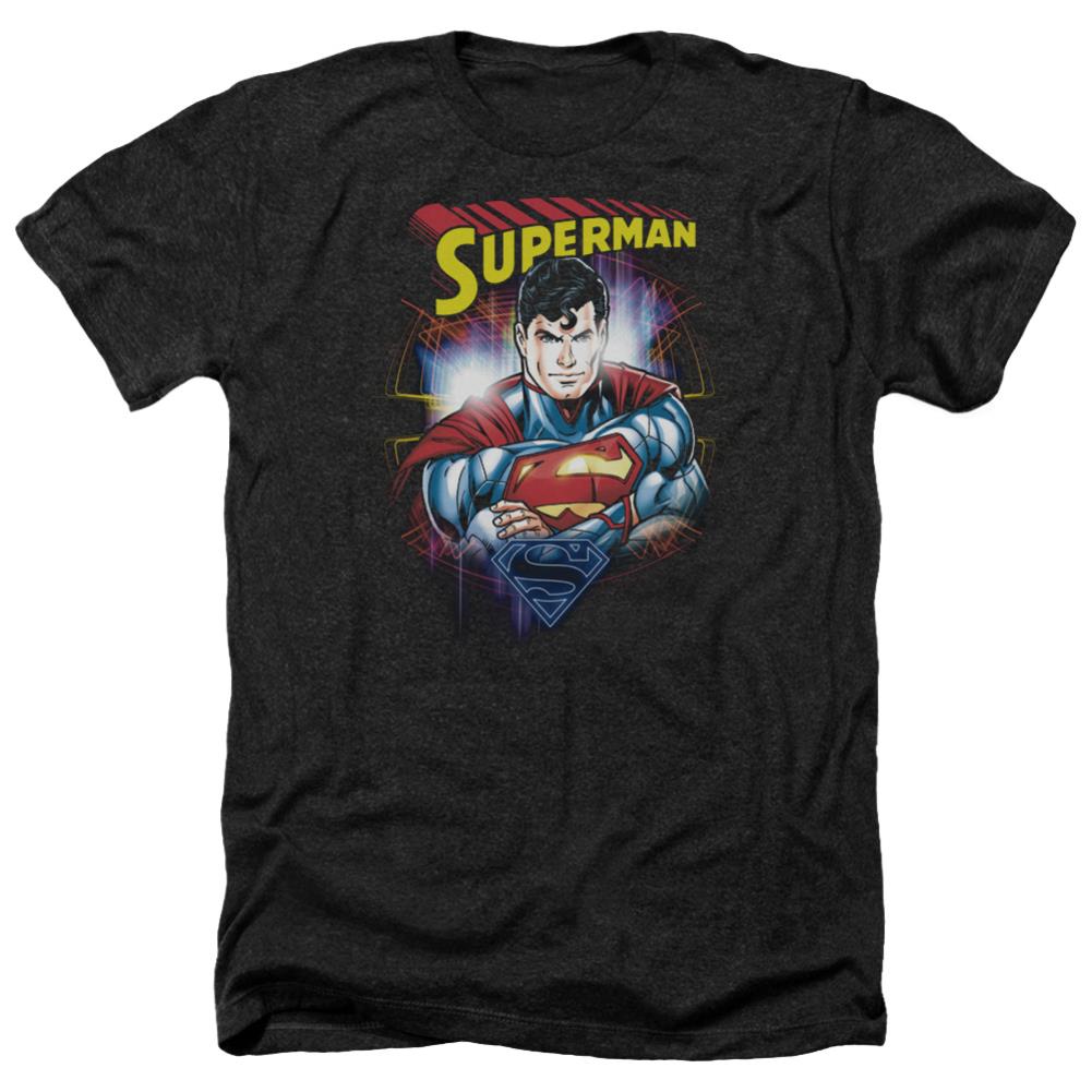 Superman Glam Men's 30/1 Heather 60 40 Poly SS T