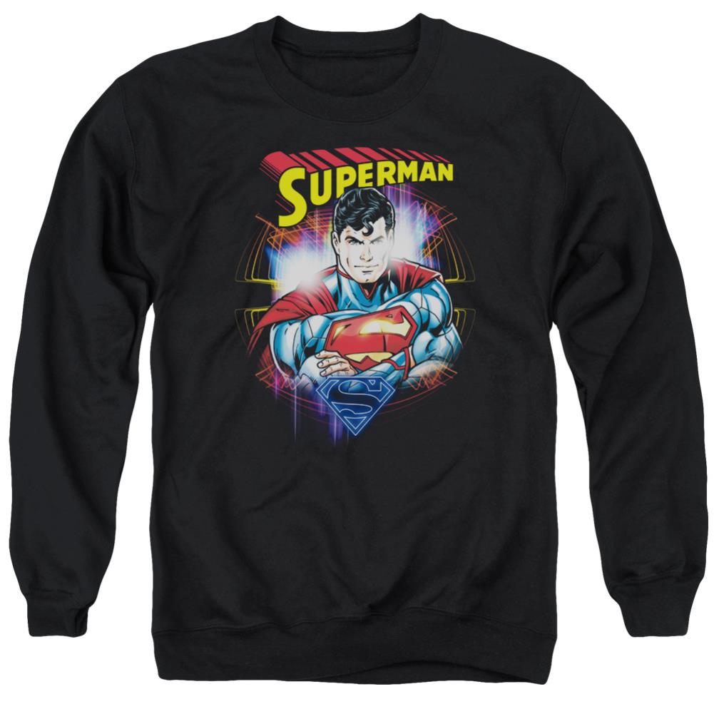Superman Glam Men's Crewneck 50 50 Poly LS T