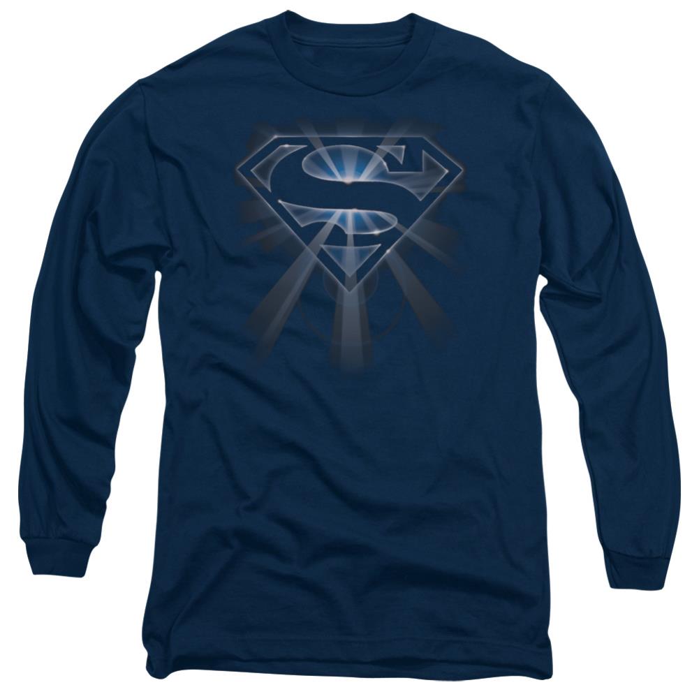 Superman Glowing Shield Men's 18/1 Cotton LS T