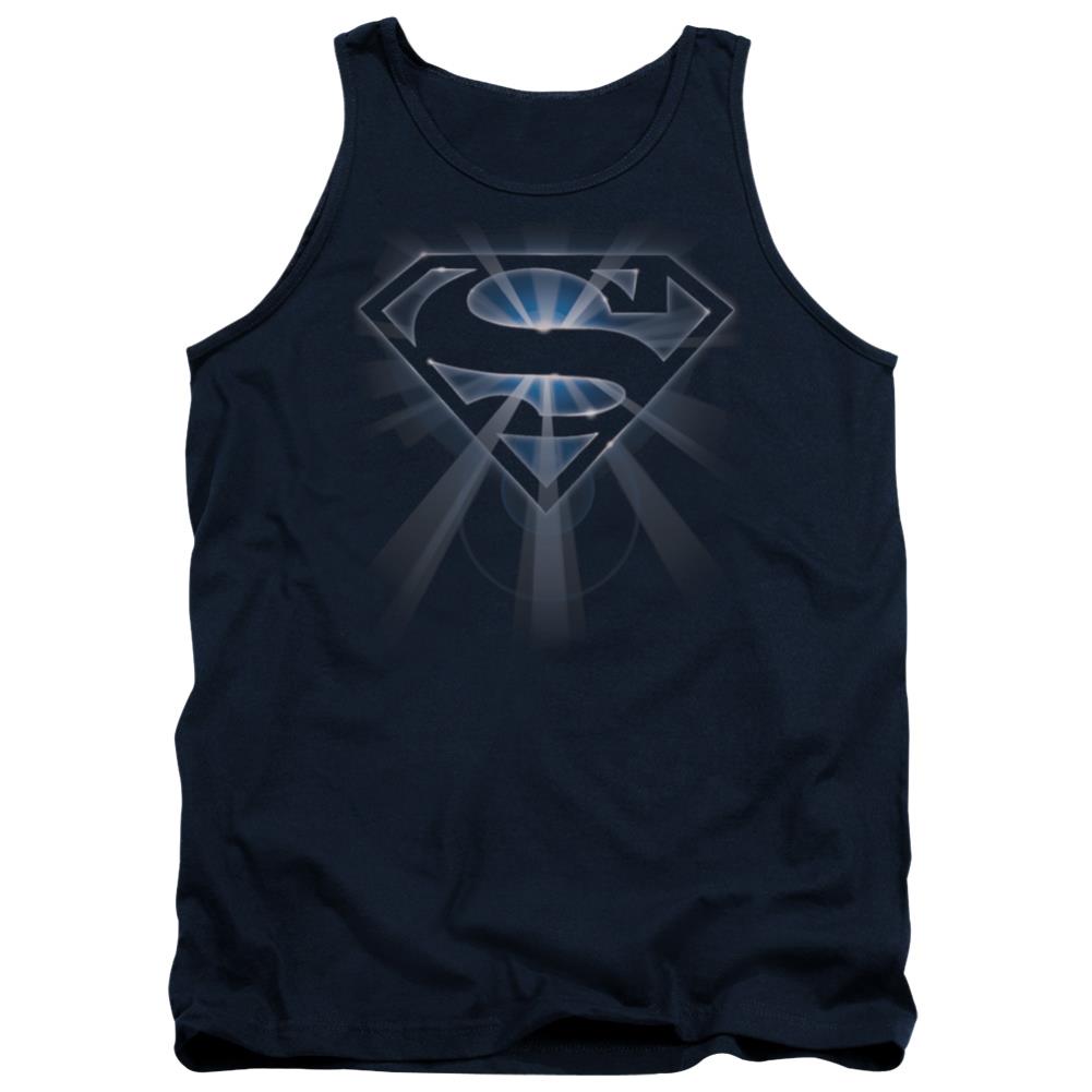 Superman Glowing Shield Men's 18/1 Cotton Tank Top