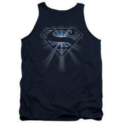 Superman Glowing Shield Men's 18/1 Cotton Tank Top
