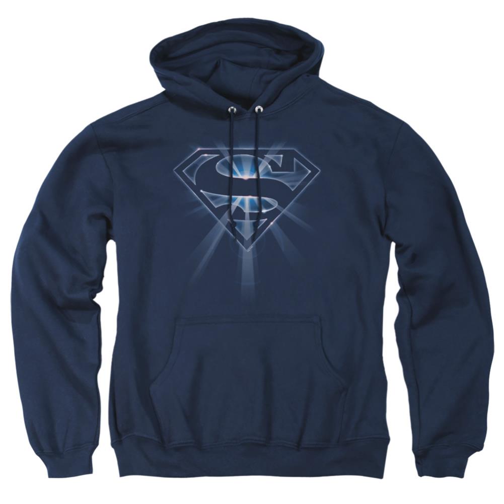 Superman Glowing Shield Men's Pull-Over 75 25 Poly Hoodie
