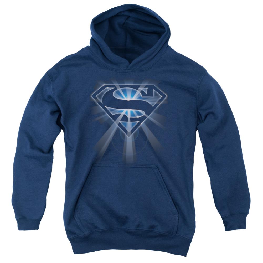 Superman Glowing Shield Youth Cotton Poly Pull-Over Hoodie