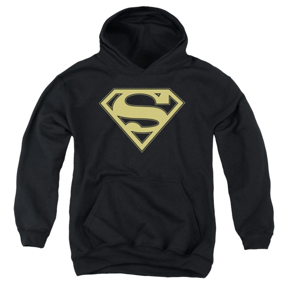 Superman Gold & Black Shield Youth Cotton Poly Pull-Over Hoodie