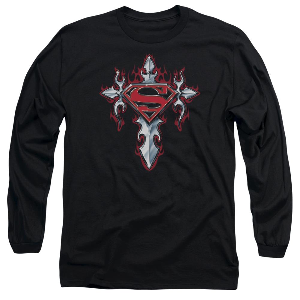 Superman Gothic Steel Logo Men's 18/1 Cotton LS T