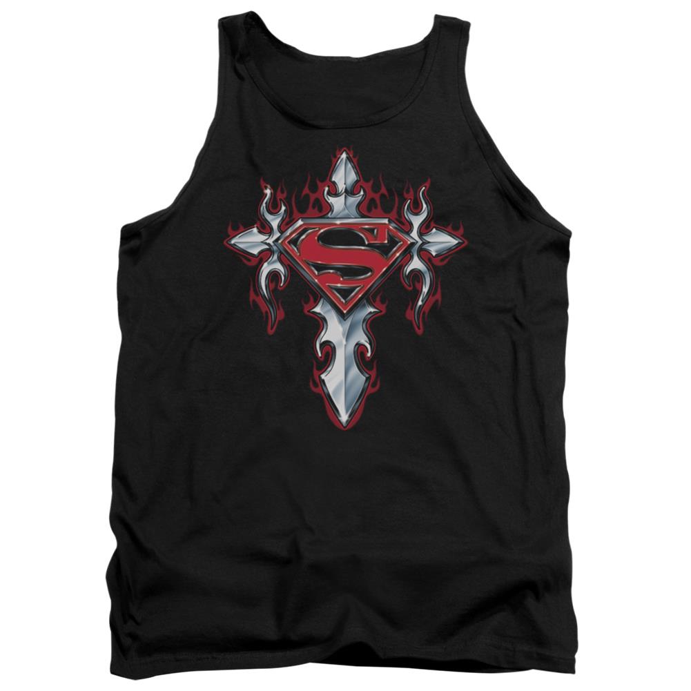 Superman Gothic Steel Logo Men's 18/1 Cotton Tank Top