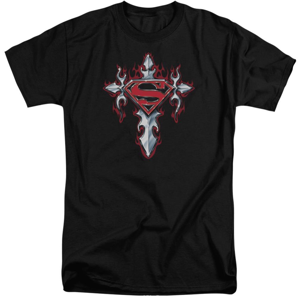 Superman Gothic Steel Logo Men's 18/1 Tall Cotton SS T