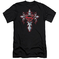 Superman Gothic Steel Logo Men's Ultra-Soft 30/1 Cotton Slim SS T
