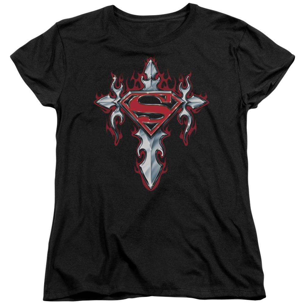 Superman Gothic Steel Logo Women's 18/1 Cotton SS T