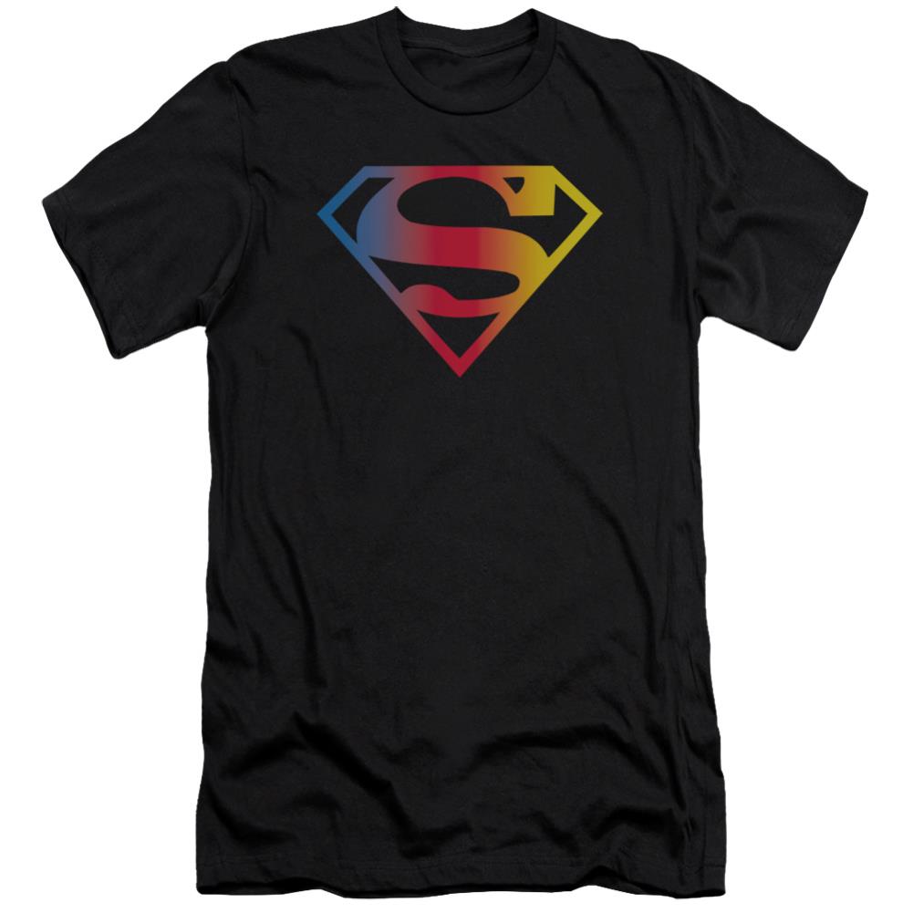 Superman Gradient Superman Logo Men's Ultra-Soft 30/1 Cotton Slim SS T